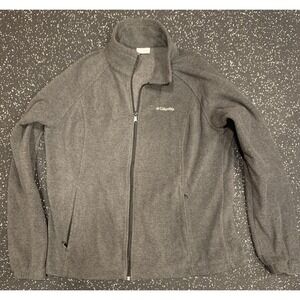 Columbia Mens Jacket‎ size XL - X Large Coat Gray Fleece Full Zip Long Sleeve